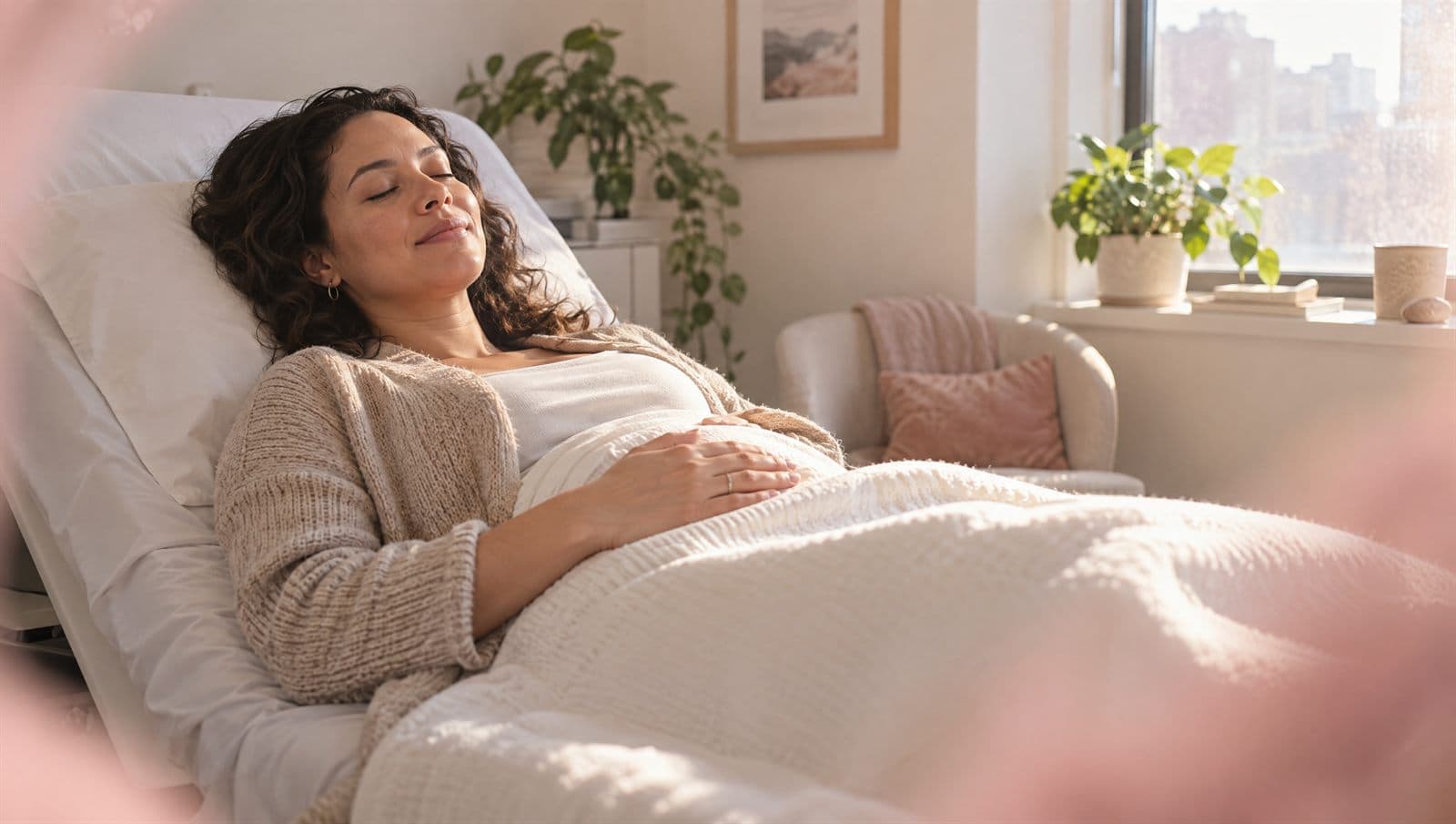 A patient resting calmly after an embryo transfer